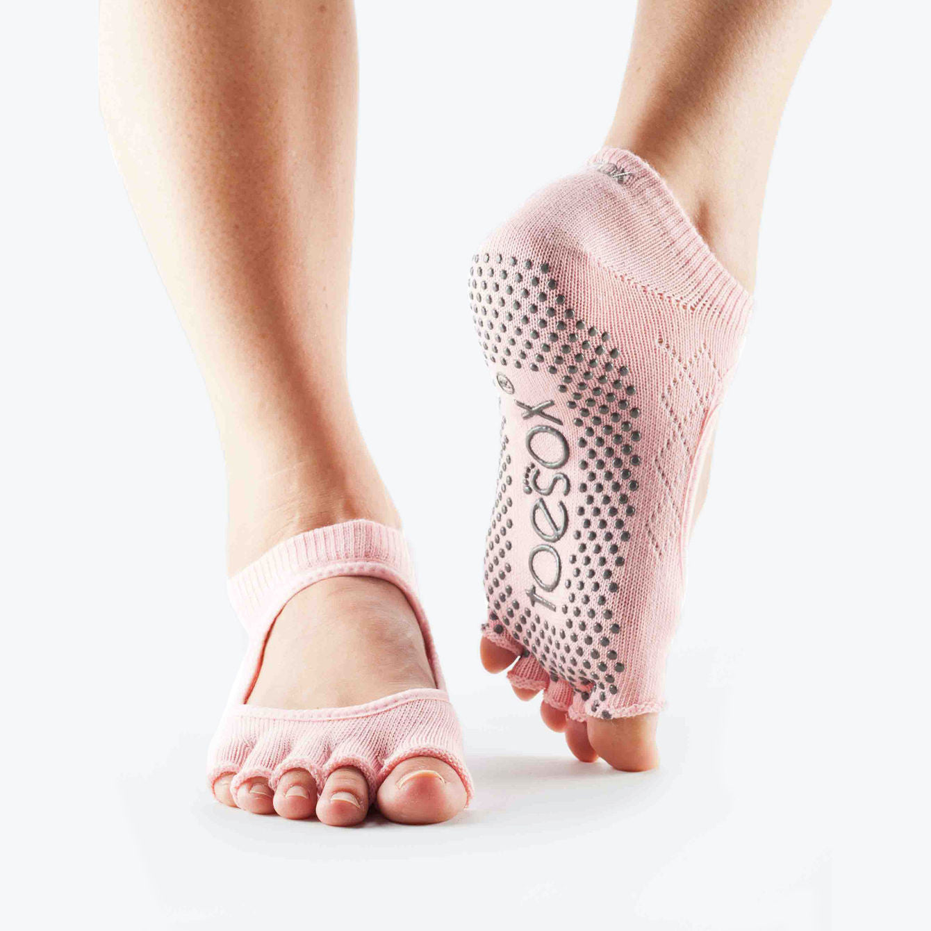  Toesox Womens Grip Half Toe Low Rise Socks